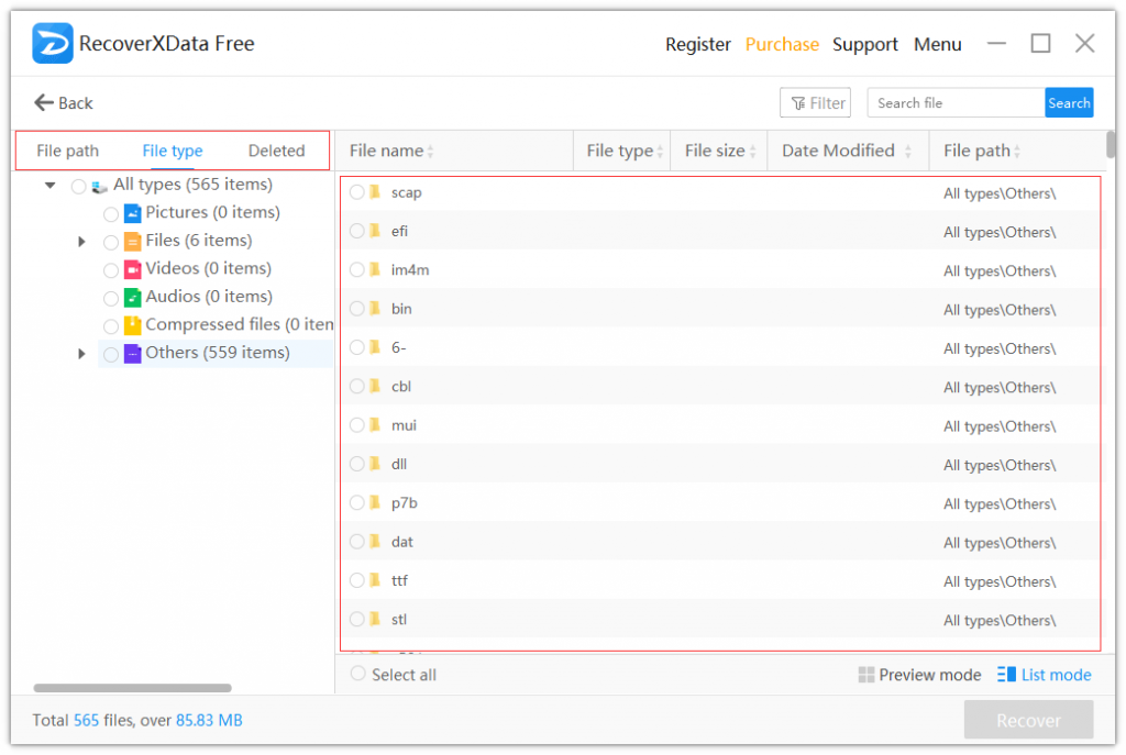 recover lost partition files